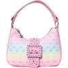 Ombre Heart Print Love Hat And Gloves And Mini Hobo Set, Pink - Mixed Accessories Set - 3