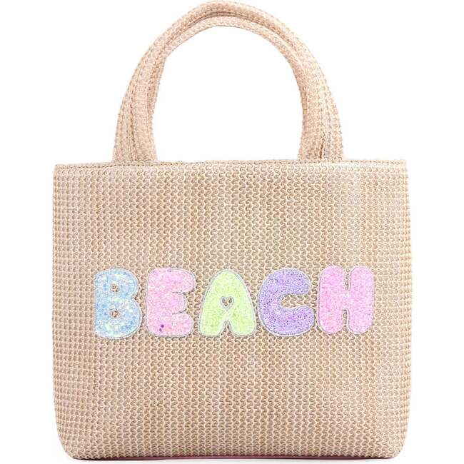 Beach Straw Tote Bag, Natural