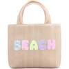 Beach Straw Tote Bag, Natural - Bags - 1 - thumbnail
