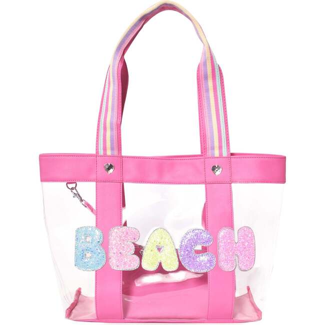 Beach Clear Tote Bag, Flamingo