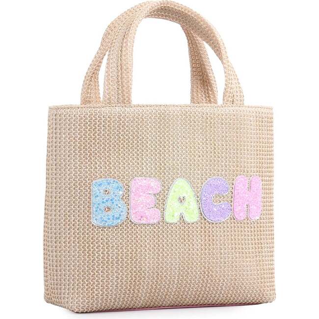 Beach Straw Tote Bag, Natural - Bags - 2