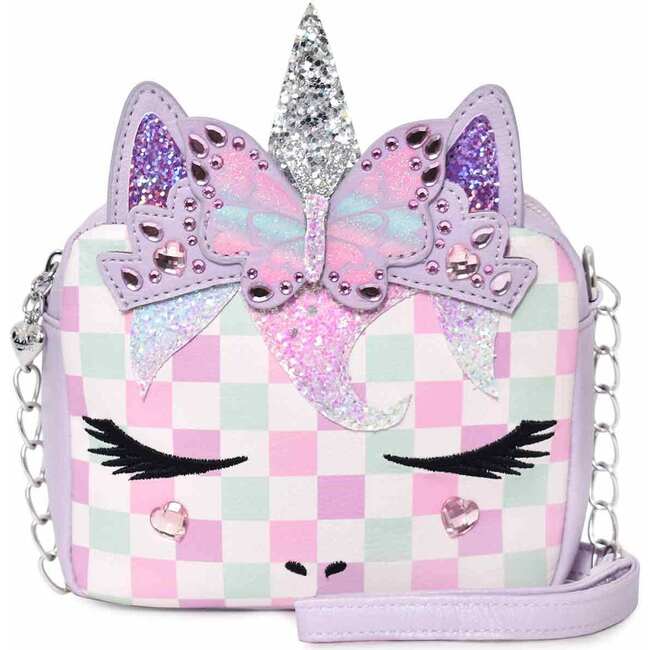 Checkerboard Bella Hat And Gloves And Gwen Checkerboard Crossbody Set, Lavender - Mixed Accessories Set - 3