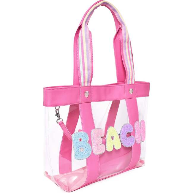 Beach Clear Tote Bag, Flamingo - Bags - 2