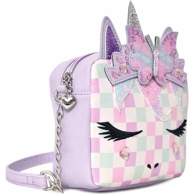 Checkerboard Bella Hat And Gloves And Gwen Checkerboard Crossbody Set, Lavender - Mixed Accessories Set - 4