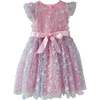 Butterfly Sequin Short Flutter Sleeve Party Dress, Pink - Dresses - 1 - thumbnail