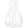 Florence Taffeta Sleeveless Bow Party Dress, White - Dresses - 1 - thumbnail