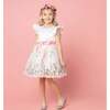 Garden Floral Ruffle Sleeve Party Dress, White And Pink - Dresses - 2