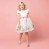 Garden Floral Ruffle Sleeve Party Dress, White And Pink - Dresses - 3 - thumbnail