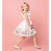 Garden Floral Ruffle Sleeve Party Dress, White And Pink - Dresses - 4