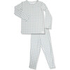 Super Soft Pajama Set, Mint Gingham - Pajamas - 1 - thumbnail