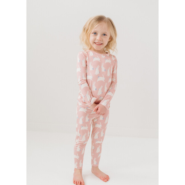 Bunny Super Soft Pajama Set, Pink - Pajamas - 2