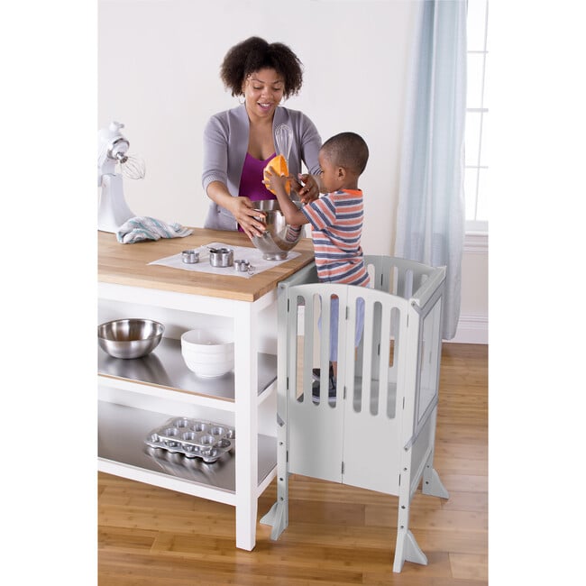 Contemporary Kitchen Helper Stool, Gray - Kids Seating - 7