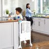 Contemporary Kitchen Helper Stool, White - Kids Seating - 8 - thumbnail