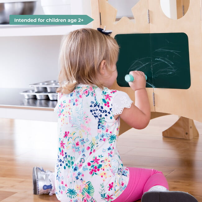 Classic Double Kitchen Helper Stool, Natural - Kids Seating - 2