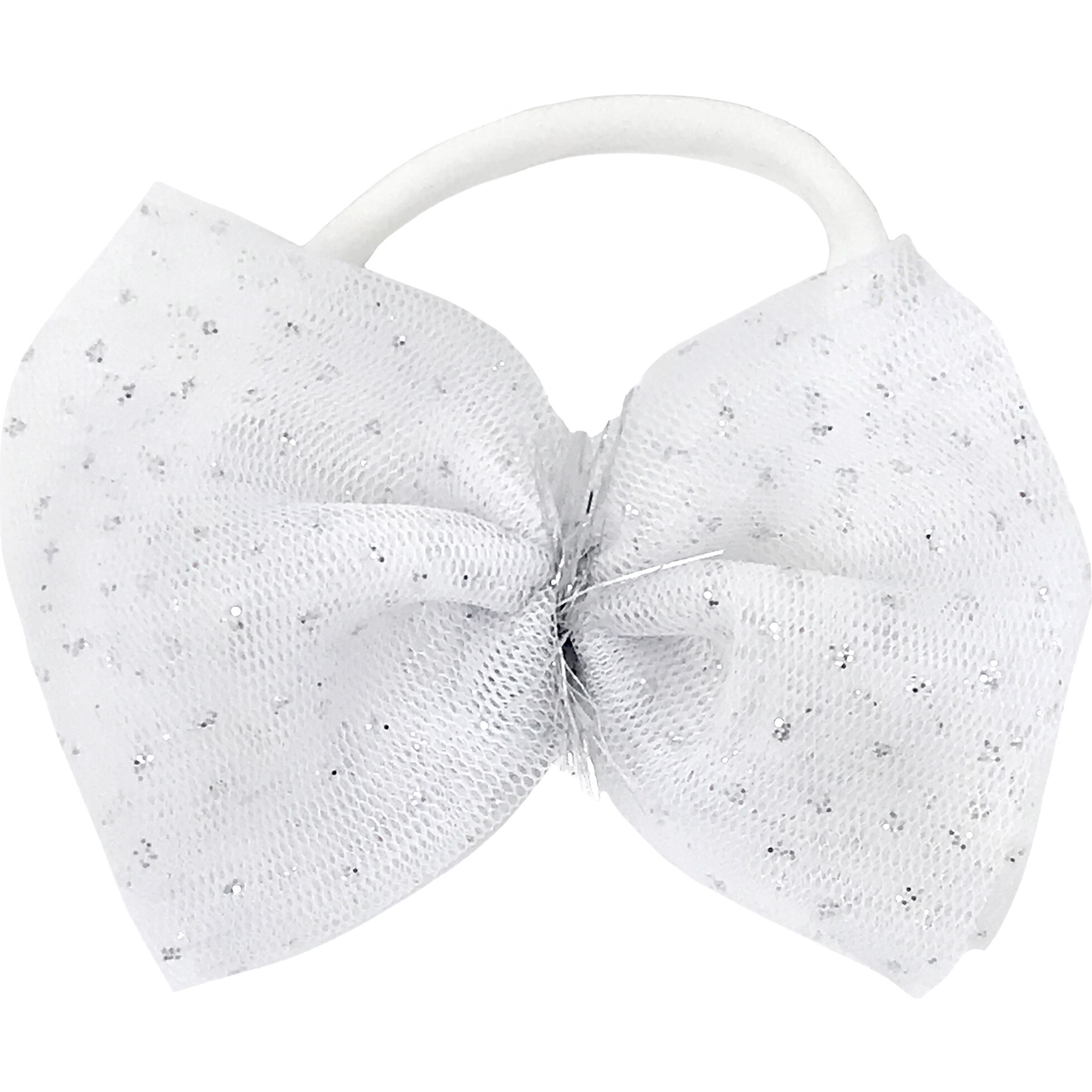 Glinda Bow Nylon Headband, White And Silver - Hair Accessories - 1