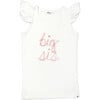 "big sis" Embroidered Cotton Baby Rib Full Sleeve Tank, Cream And Pink - Shirts - 1 - thumbnail