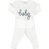 "Baby" Two-Piece Set, Cream And Deep Blue - Mixed Apparel Set - 1 - thumbnail