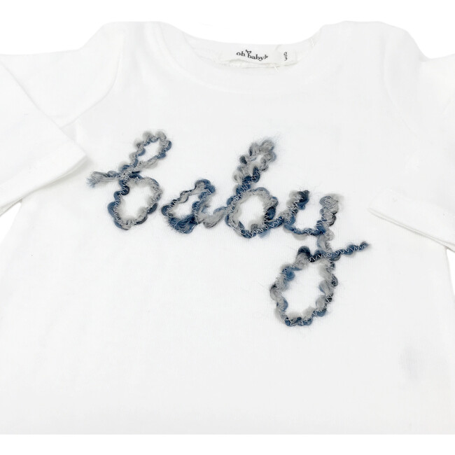 "Baby" Two-Piece Set, Cream And Deep Blue - Mixed Apparel Set - 2