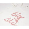 "big sis" Embroidered Cotton Baby Rib Full Sleeve Tank, Cream And Pink - Shirts - 2