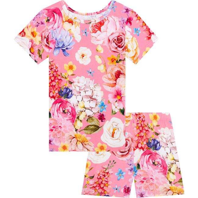 Chantria Basic Short Sleeve And Short Length Pajama, Bright Pink