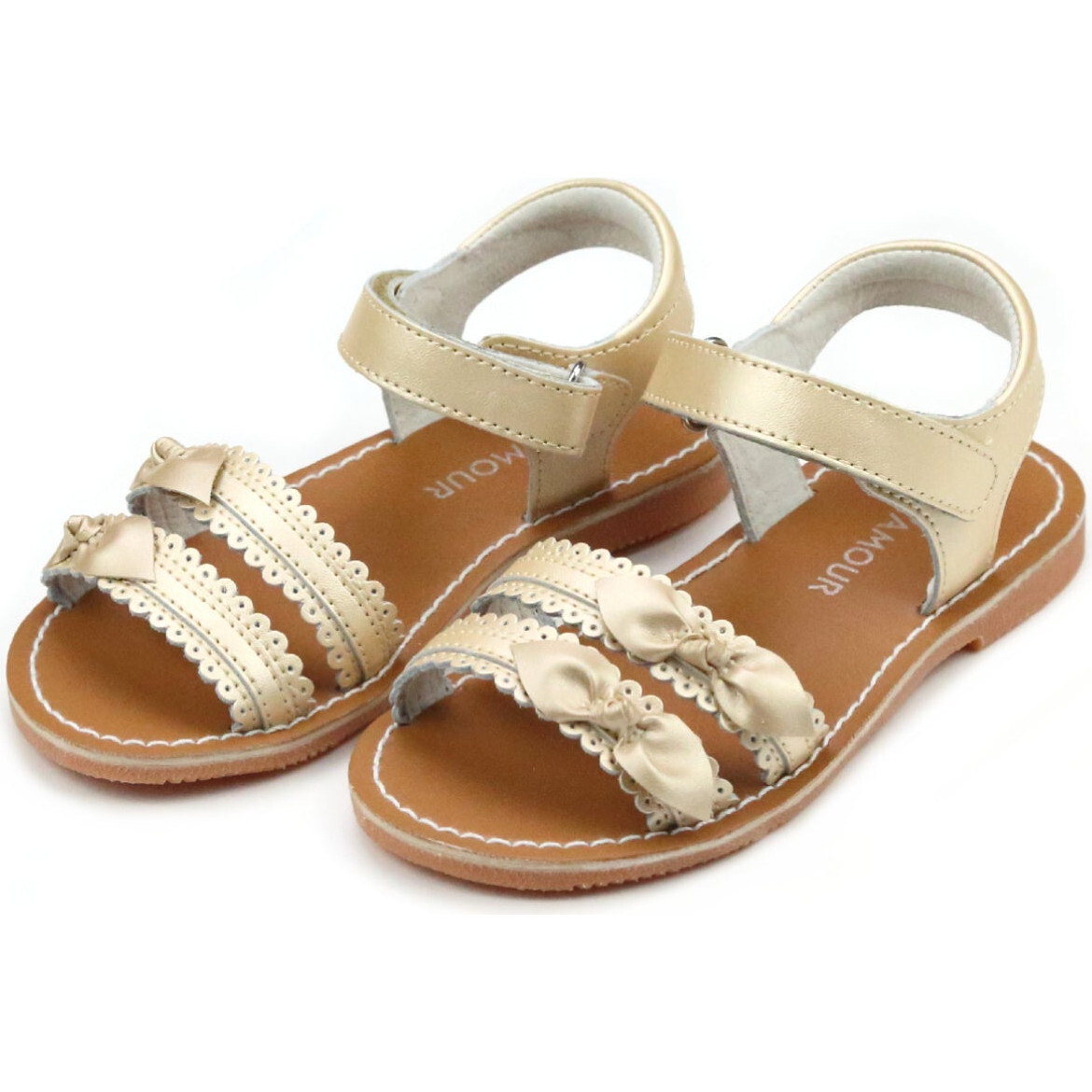 Josie Scalloped Sandal, Champagne - Sandals - 1