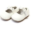 Hope Soft Leather Flower Strap Crib Mary Jane, White - Crib Shoes - 1 - thumbnail