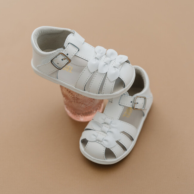 Everly Bow Sandal, White - Sandals - 2