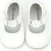 Hope Soft Leather Flower Strap Crib Mary Jane, White - Crib Shoes - 2