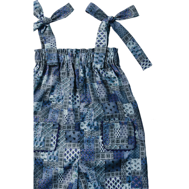 Liberty London Ikat Neats Rose Romper, Indigo - Rompers - 3