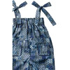 Liberty London Ikat Neats Rose Romper, Indigo - Rompers - 3