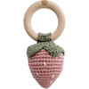 Cotton Crochet Rattle Strawberry, Pink - Teethers - 1 - thumbnail