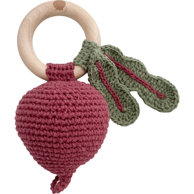 Cotton Crochet Rattle Beet, Burgundy - Teethers - 1