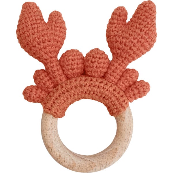 Cotton Crochet Teether Crab, Orange The Blueberry Hill Teethers