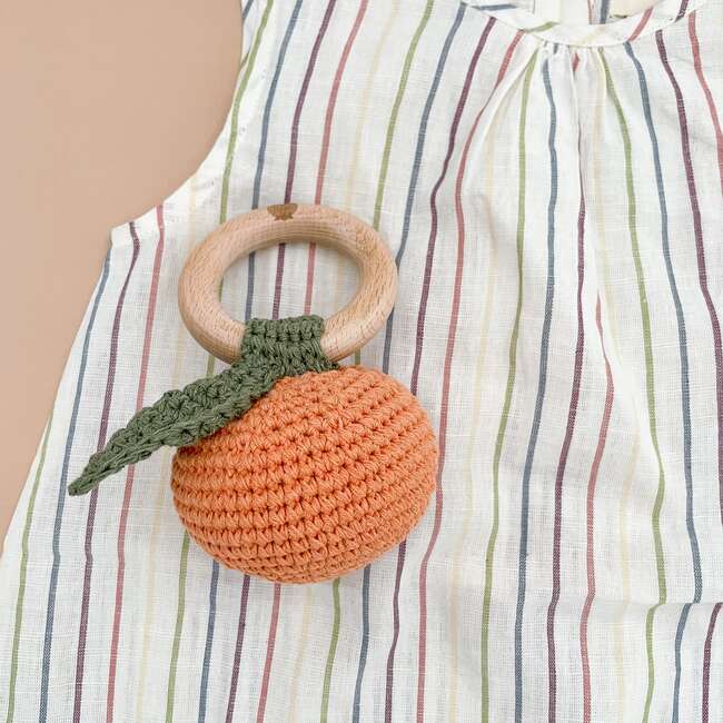 Cotton Crochet Rattle, Orange - Teethers - 2