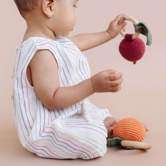 Cotton Crochet Rattle Beet, Burgundy - Teethers - 4