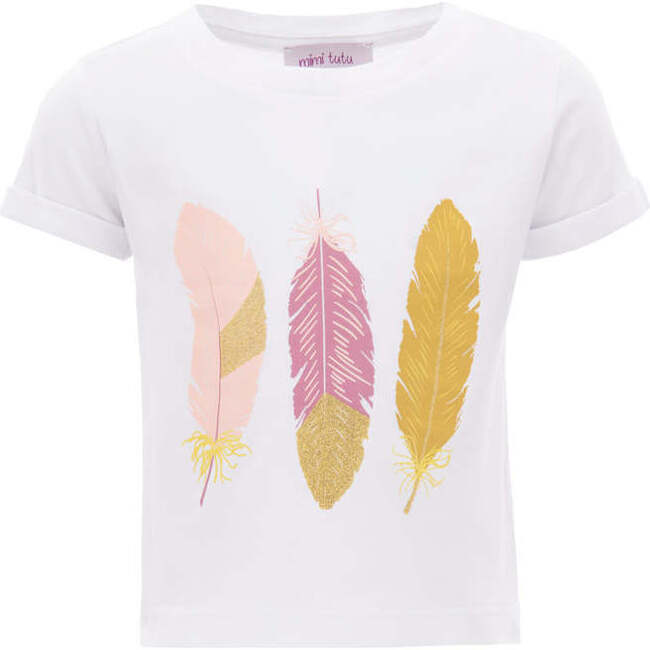 Feather Graphic T-Shirt, White
