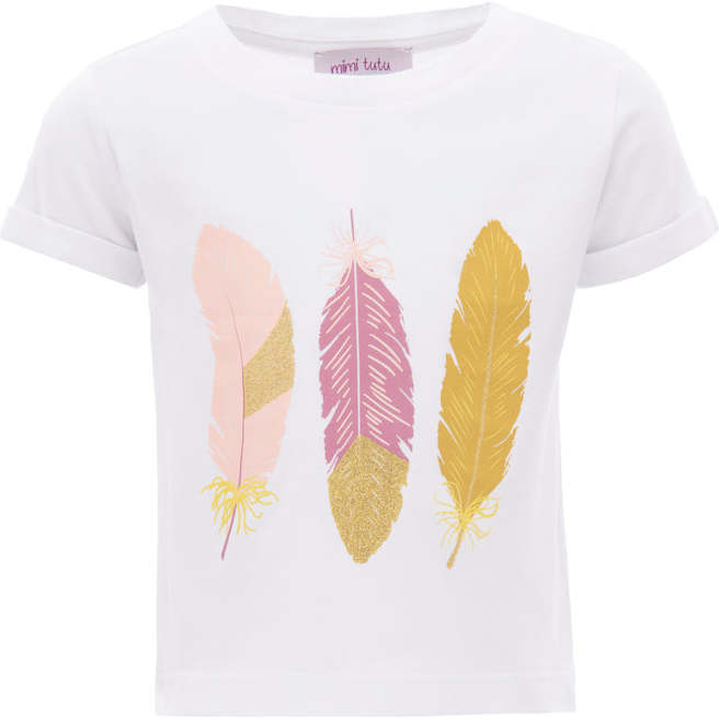 Feather Graphic T-Shirt, White - T-Shirts - 1