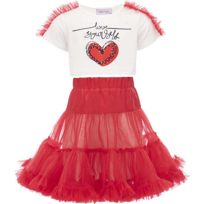 Heart Graphic Outfit, White