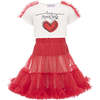 Heart Graphic Outfit, White - Mixed Apparel Set - 1 - thumbnail