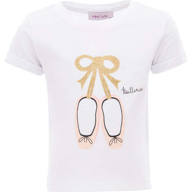Ballerina Shoe Graphic T-Shirt, White