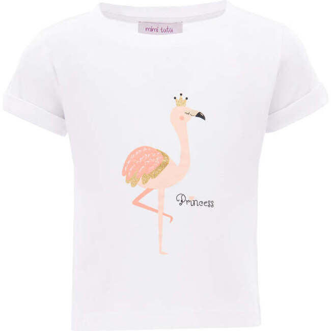 Flamingo Princess Graphic T-Shirt, White