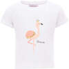 Flamingo Princess Graphic T-Shirt, White - T-Shirts - 1 - thumbnail