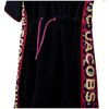 Velvet Logo Stripe Jumpsuit Dress, Navy - Dresses - 2