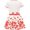 Hearts Balloon Graphic Outfit, White - Mixed Apparel Set - 2