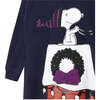 Peanuts Graphic Hooded Sweater Dress, Navy - Dresses - 2