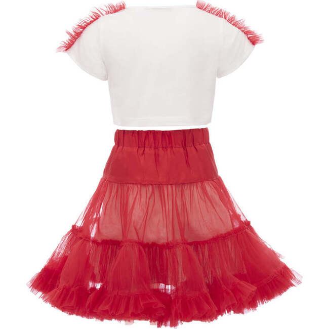 Heart Graphic Outfit, White - Mixed Apparel Set - 2