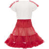 Heart Graphic Outfit, White - Mixed Apparel Set - 2