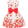 Hearts Sleeveless Bow Dress, Red - Dresses - 2 - thumbnail