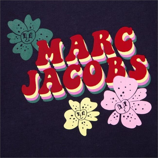 Floral Logo T-Shirt, Navy - Tees - 2