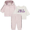 Logo Leopard Strip Tracksuit Set, Pink - Mixed Apparel Set - 1 - thumbnail